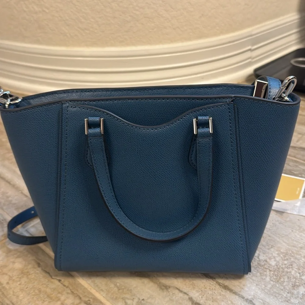 New Michael Kors Taryn Small Convertible TZ Tote Crossbody in Dark Chambray